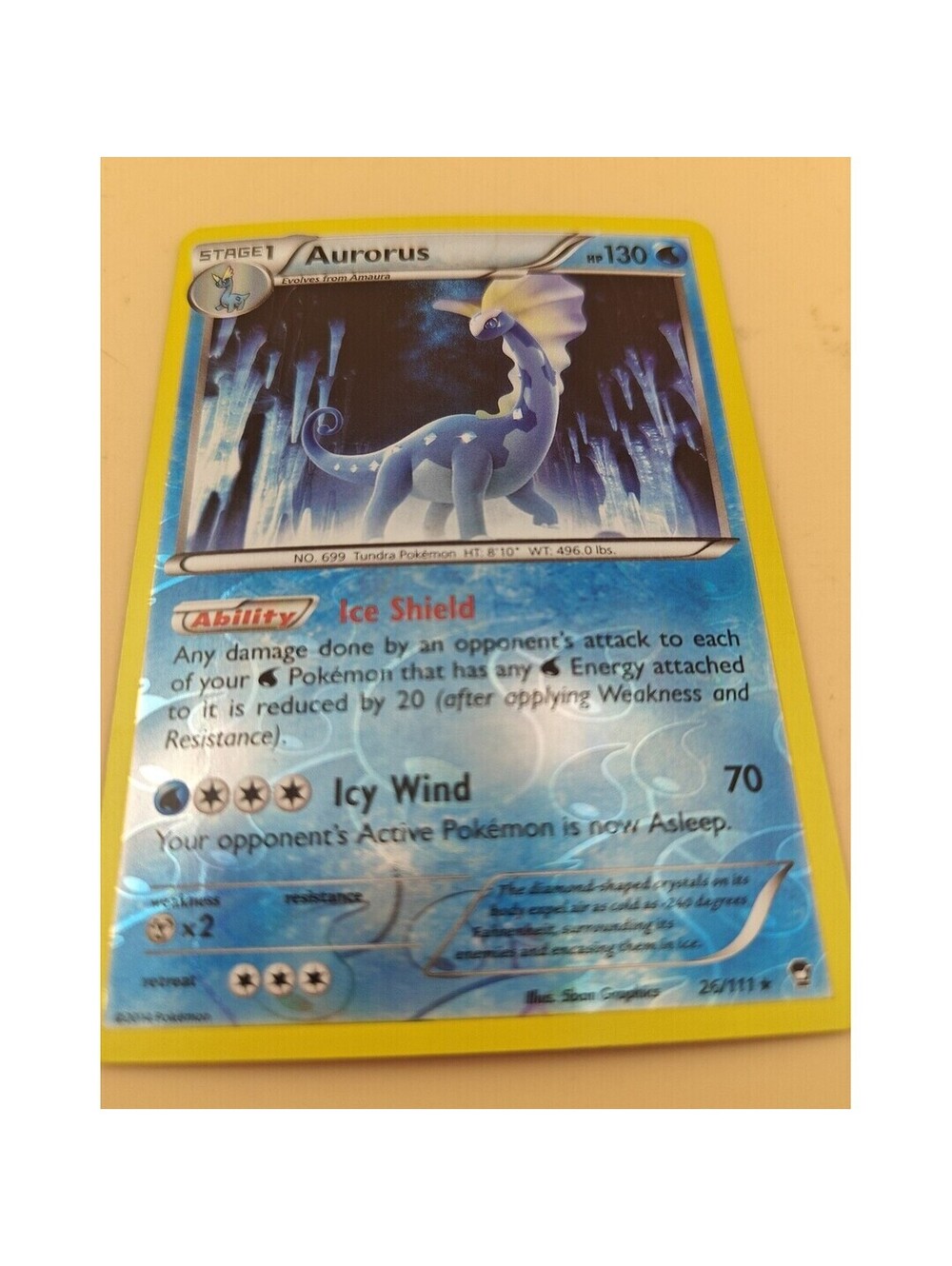 Pokemon Aurorus 026/111 Furious Fists Reverse Holo Near Mint